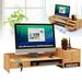 Burlywood Wood Desk Organizer Stand Desktop Computer Monitor Laptop Storage Rack