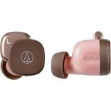 Audio-Technica ATH-SQ1TW Wireless Bluetooth In-Ear Headphone True Wireless Bluetooth Earphones - Pink/Brown