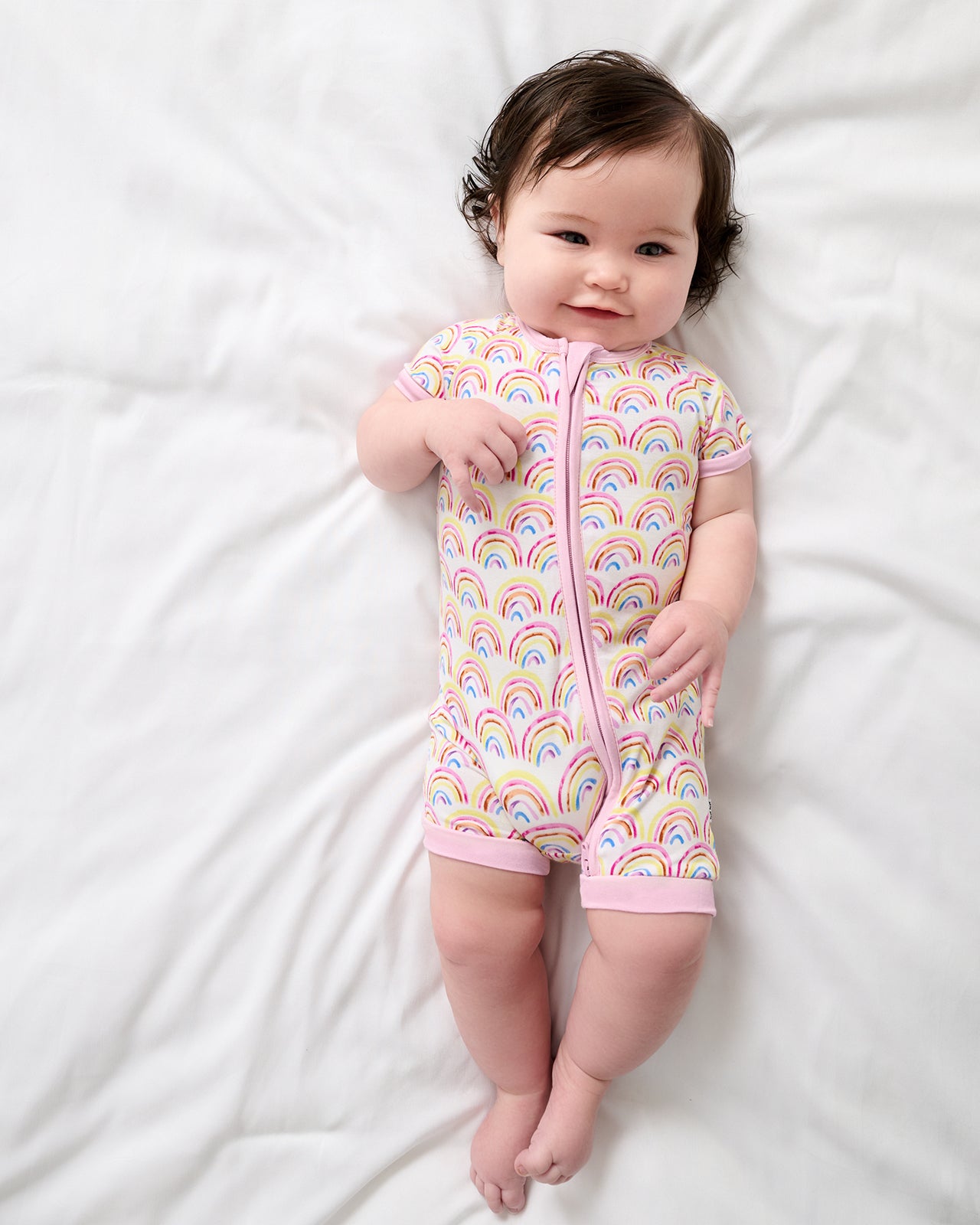 Pastel Rainbows Shorty Zippy - 12-18 months