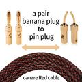 Canare L-4S8F speaker cable 1 Pair OFC audio cable HI-FI high-end amplifier speaker cable Banana plug cable a pair-banana to pin 2m