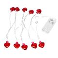 PATLOLLAV Red Heart Fairy Lights Mother s Day Lights Love Heart String Lights Battery Powered 59inch 10LEDs Twinkle String Lights for Birthday Wedding Anniversary Party Decorating Steady on Light