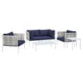 Modway 5 Piece Sofa Seating Group w/ Cushions Metal in Blue | Outdoor Furniture | Wayfair 665924531179