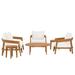 Modway 6 Piece Sofa Seating Group w/ Cushions Wood/Natural Hardwoods/Teak in White | Outdoor Furniture | Wayfair 665924533494