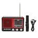 RSâ€‘660BTS Emergency Radio Portable Solar Multi Band Radio with Flashlight Function AUX Stereo JackRed