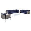 Modway 8 Piece Sofa Seating Group w/ Cushions in Blue | Outdoor Furniture | Wayfair 665924531933