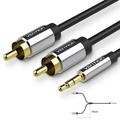 RCA Cable 3.5 to 2rca audio cable rca 3.5mm Jack For phone Edifer Home Theater DVD 2RCA aux Cable male to male 1m 2m 10m Black BCF 1m
