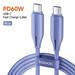 USB C to USB C Cable 100W 5A PD Fast Charging Type C Cable for Macbook Samsung Huawei XIoami Realme 100W USB Type C Cable PD60W Purple 1m