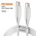 USB C to USB C Cable 100W 5A PD Fast Charging Type C Cable for Macbook Samsung Huawei XIoami Realme 100W USB Type C Cable PD100W White 1m