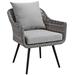 IHSS Endeavor Patio Chair w/ Cushion Wicker/Rattan in Gray | 33.5 H x 27.5 W x 26.5 D in | Wayfair 755513728957