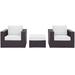 IHSS Convene 3 Piece Outdoor Patio Sofa Set Synthetic Wicker/All - Weather Wicker/Wicker/Rattan in White | 25.5 H x 113 W x 33.5 D in | Wayfair
