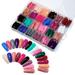 Milue 24 Color Full Cover Fake Nail Acrylic Nail Tip Solid Color Glossy False Nail