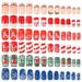 Christmas Nail Stickers 72 Pcs Fake Holiday Xmas Press On Christmsa Gift Abs Women s