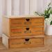 Vintage Wood Jewelry Organizer Storage Box & Drawers Cosmetic Cabinet 2 Layers