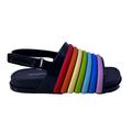 Pre-owned Mini Melissa Girls Black Colorful Sandals size: 7 Toddler