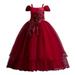 AherBiu Party Dress for Girl Stretchy Strap Mesh Cap Sleeve Tiered Ruffle Bubble Princess Maxi Dresses