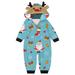 Baberdicy Family Christmas Pajamas Matching Sets Christmas with Deer Head Santa Socks Printed Parent Child Outfit ( Baby s ) Christmas Pajamas Light Blue: Baby