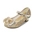 KYAIGUO Girl s Bow Princess Shoes Folwer Mary Jane Glitter Low Heel Shoes Wedding Party Dress Shoes (Toddler/Little/Big Kids)