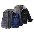 Godderr Baby Boys Denim Jacket for Kids Toddlers Letters Embroidery Jeans Coats Fall Winter Fleece Tops 1-8 Years Old Casual Cowboy Outwear