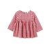 Emmababy Baby Girls Plaid Print Dress with Long Sleeve and Round Neck for Fall