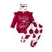 aturustex Baby Girls Fall Outfit Letters Romper Flower Print Pants Headband