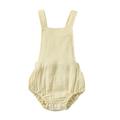 Canis Sleeveless Romper Overall Shorts for Babies with Solid Color and Suspenders