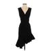 Zara Casual Dress - Midi V Neck Sleeveless: Black Solid Dresses - Women's Size X-Small