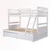 Fahimah Twin over Full 2 Drawer Standard Bunk Bed by Harriet Bee Wood in White | 61.28 H x 57.18 W x 78.78 D in | Wayfair