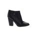 Joes USA Ankle Boots: Black Print Shoes - Women's Size 9 1/2 - Almond Toe