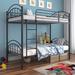Isabelle & Max™ Aedric Twin Over Twin Bunk Bed, 2 In 1 Metal Convertible Bunk Bed Frames for Adults Metal in Black | 65 H x 42.1 W x 78 D in | Wayfair
