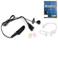 MaximalPower2-Wire Headset with Clear Coil Tube Earbud Earmold and PTT Mic for Motorola HT750 HT1250 HT1250 LS HT1550 HT1550LS MTZ850 MTX850LS MTX950 MTX960 MTX8250 MTX8250LS MTX9250