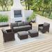 Ebern Designs Difonzo 5 Piece Rattan Sofa Seating Group w/ Cushions Metal in Gray | 29.1 H x 72.1 W x 29.1 D in | Outdoor Furniture | Wayfair