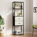 17 Stories Zela 78.74" H x 23.62" W Steel Etagere Bookcase in Black/Brown/White | 78.74 H x 23.62 W x 11.81 D in | Wayfair