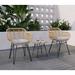 George Oliver Koria Round 2 - Person 21" L Outdoor Conversation Set w/ Cushions in White/Yellow | 21 W x 16.2 D in | Wayfair