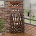 17 Stories Zellia 12 Bottle Standard Wine Bottle & Glass Rack Wood/Metal/Solid Wood in Brown | 24.41 H x 14.17 W x 44.09 D in | Wayfair