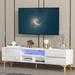 Ebern Designs Trinus TV Stand for TVs up to 65", Entertainment Center w/ RGB LED Lights, High Gloss TV Cabinet in Yellow | Wayfair