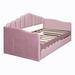 Mercer41 Chatsworth Daybed w/ Trundle Upholstered/Velvet in Pink | 40.6 H x 42.6 W x 81.3 D in | Wayfair 9F77301EA2BC437AA3C5F4F0BE8701EF