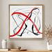 wall26 Black Paint Strokes Abstract Modern Decor Contemporary Minimal Wall Art Framed On Canvas Print Canvas in Red | 16 H x 16 W x 1.5 D in | Wayfair