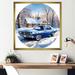 Ebern Designs Muscle Car Charm In Winter II On Canvas Print Canvas, Cotton in Blue/White | 24 H x 24 W x 1 D in | Wayfair