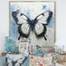 Gracie Oaks Urban Butterflies Graffiti Accents II On Canvas Print Canvas, Cotton in Black/Blue | 16 H x 16 W x 1 D in | Wayfair