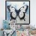 Gracie Oaks Urban Butterflies Graffiti Accents II On Canvas Print Canvas, Cotton in Black/Blue | 16 H x 16 W x 1 D in | Wayfair