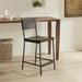 17 Stories Zhyair Solid Wood Counter Stool, counter height bar stools, barstools Wood/Metal in Black/Brown | 38.75 H x 20 W x 17.5 D in | Wayfair
