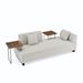 Latitude Run® Contemporary Linen 3-seat Sofa Set w/ Pillows, End Tables, & Removable Parts For Living Areas in Gray | Wayfair