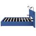 Latitude Run® Queen Size Storage Hydraulic Platform Bed w/ 2 Shelves Upholstered/Velvet in Blue | 38.6 H x 97.2 W x 81.9 D in | Wayfair