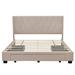 Latitude Run® Queen Size Storage Linen Platform Bed w/ 3 Drawers Upholstered/Linen in Brown | 41 H x 66 W x 85.8 D in | Wayfair