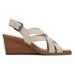 TOMS Women's Gracie Cream Leather Wedge Sandals Natural/White, Size 5