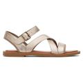 TOMS Women's Gold Sloane Leather Strappy Sandals, Size 6.5