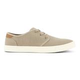 TOMS Men's Carlo Taupe Heritage Canvas Lace-Up Sneakers Shoes Brown/Grey/Natural, Size 8