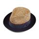 Men's Blue Dasmarca Ronan Straw Wide Brim Fedora Summer Straw Sun Hat - Navy 55Cm Dasmarca Hats