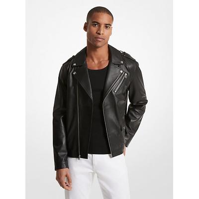 Michael Kors Leather Moto Jacket Black XL
