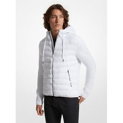 Michael Kors Galway Quilted Mixed-Media Jacket Whi...